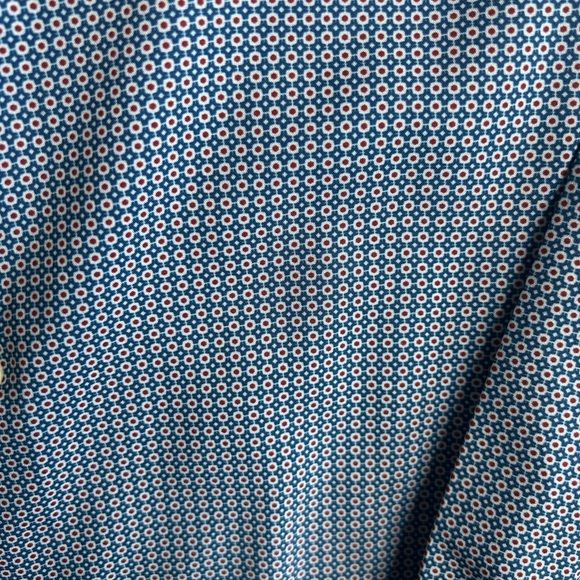 Murano Slim Fit Performance Dress‎ Shirt XL Blue Geometric Print Long Sleeve - Picture 5 of 5